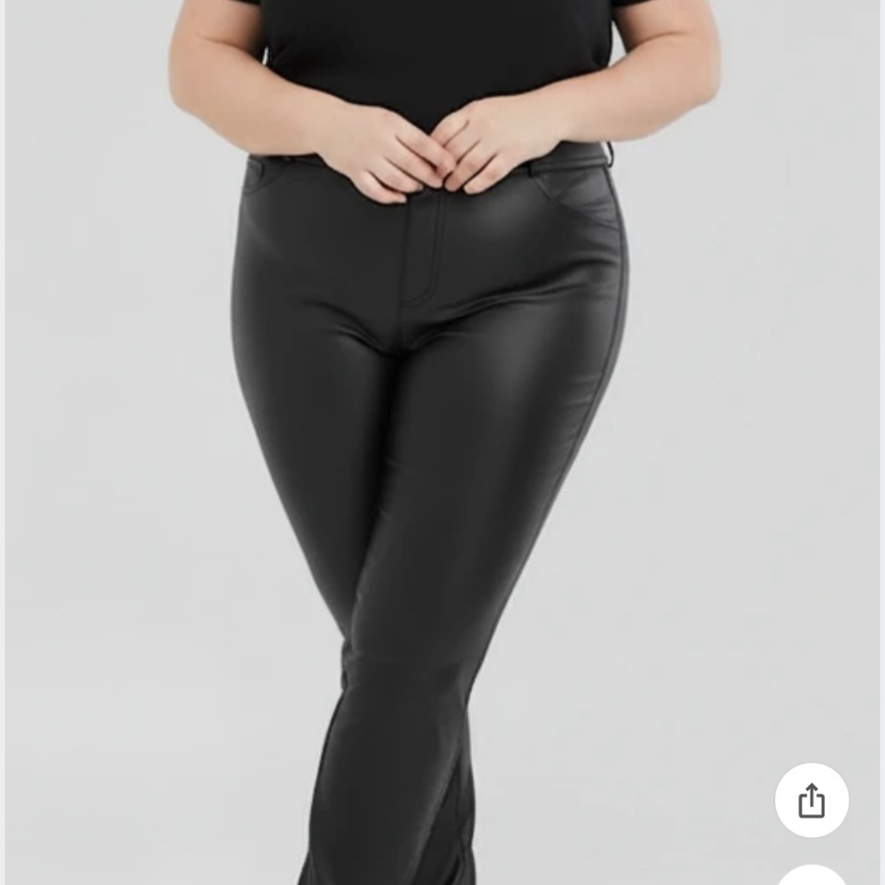 Juicy Couture Black Faux Leather‎ Trousers
